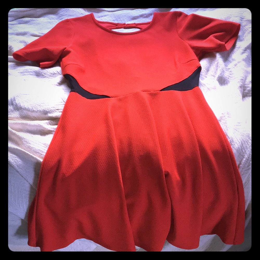 Dress with open back and see through sides